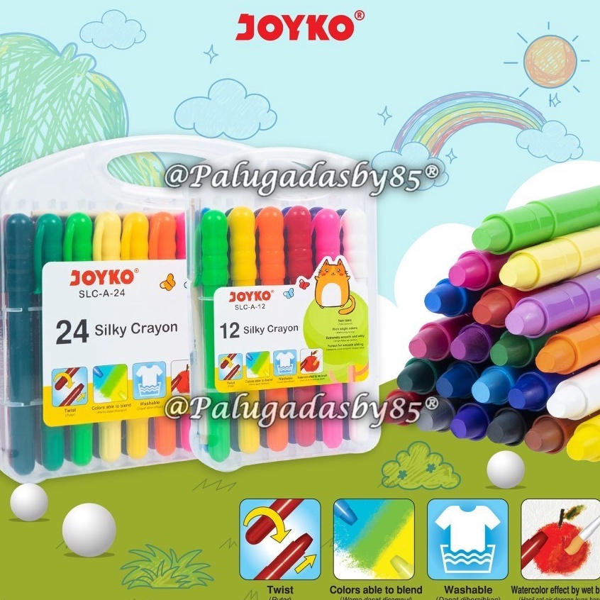 

1 Set GROSIR Silky Crayon Joyko SLCA24 SLCA12 Silky Crayon Krayon Halus Joyko SLCA Warna Colors Silky Crayon Joyko SLC A Joyko SLCA ART V6J6