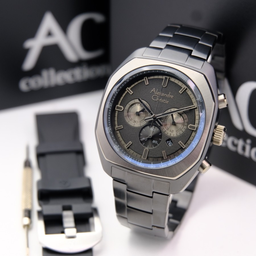 Jam Tangan Pria Alexandre Christie AC 6666 Chronograpph Original