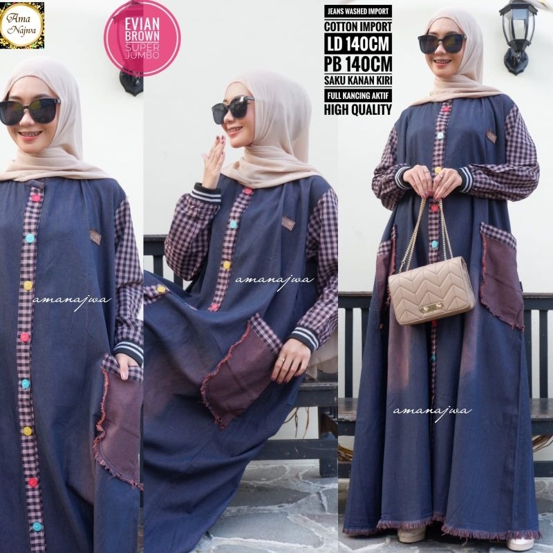 LD 140 GAMIS JEANS WASHED SUPER JUMBO