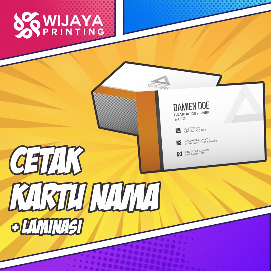 

Print Cetak Kartu Nama Custom 1 Sisi 2 Sisi + Laminasi
