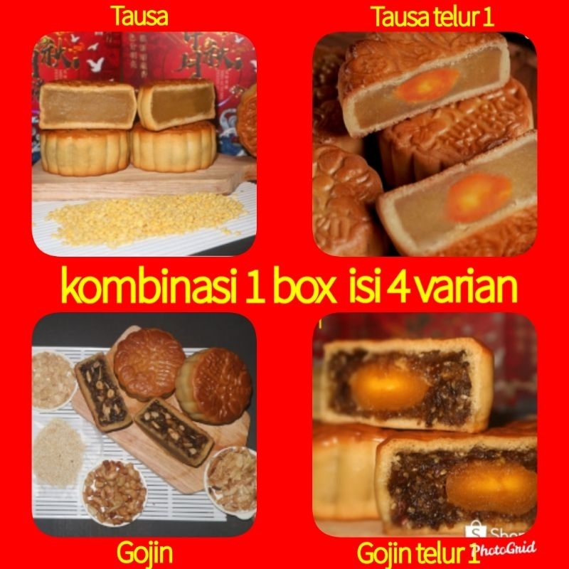 

Mooncake kombinasi 4 varian. kue bulan Bong Meu Chong.