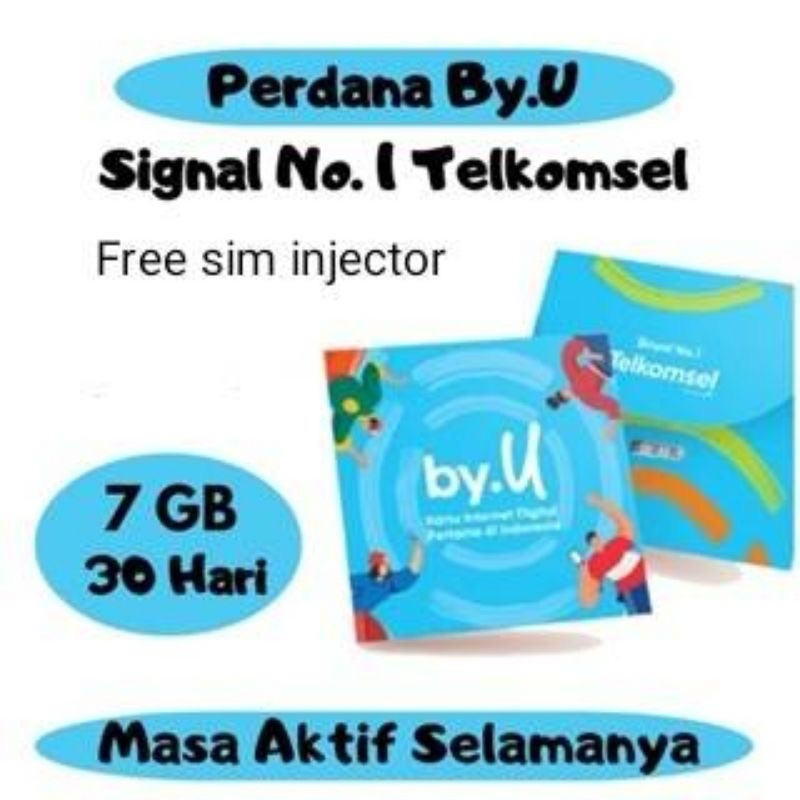 KARTU PERDANA INTERNET By.u 7Gb 30HARI SEGEL 6 BULAN(minimal 5pcs)