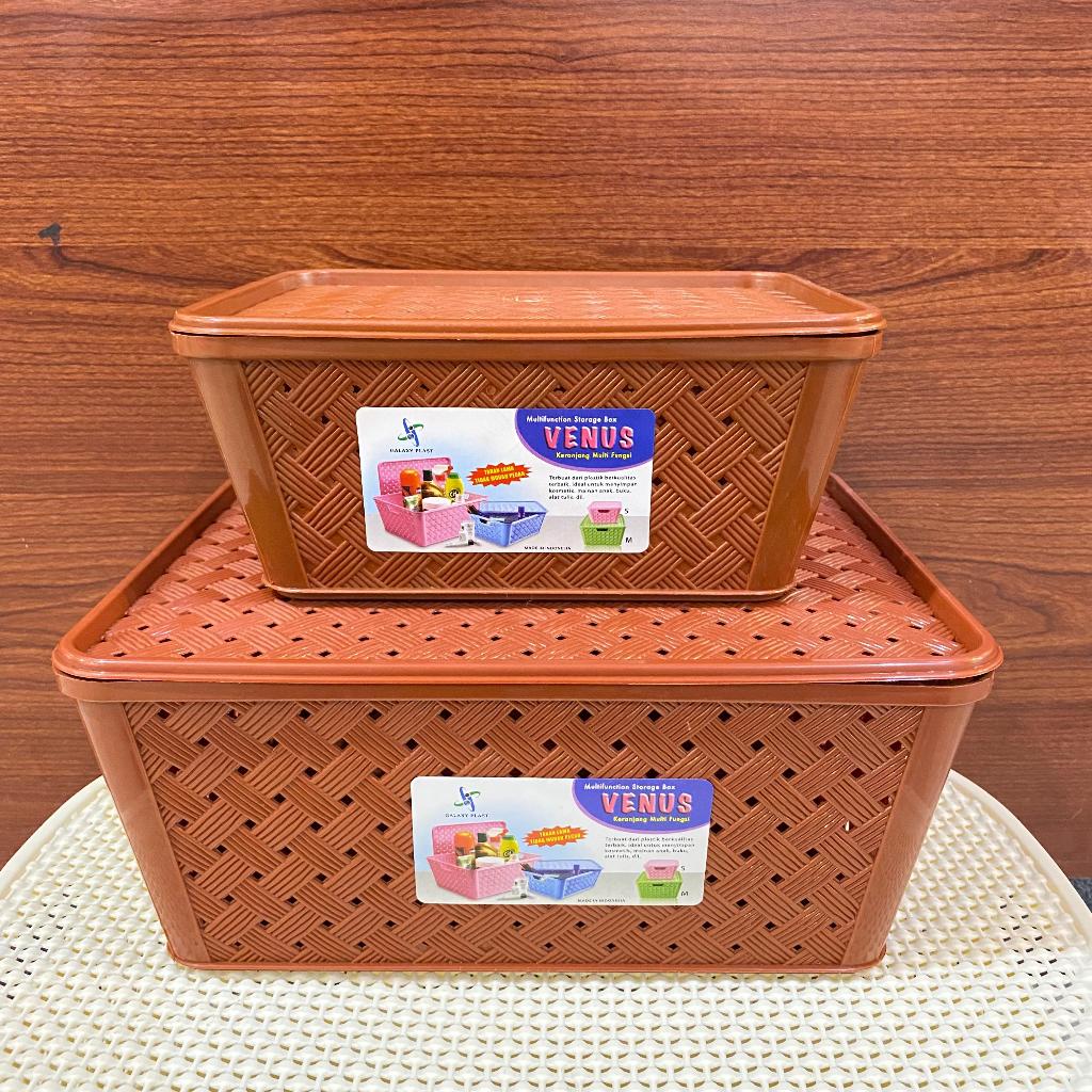 BOX KERANJANG COKELAT BESAR PLASTIK STORAGE BOX