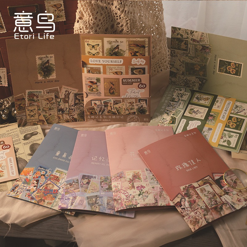 

[B611] Yiniao Paket Stiker Besar Seri Ongkos Kirim Buku Panduan Antik Stiker Dasar Dekoratif Bahan DIY 4 Jenis