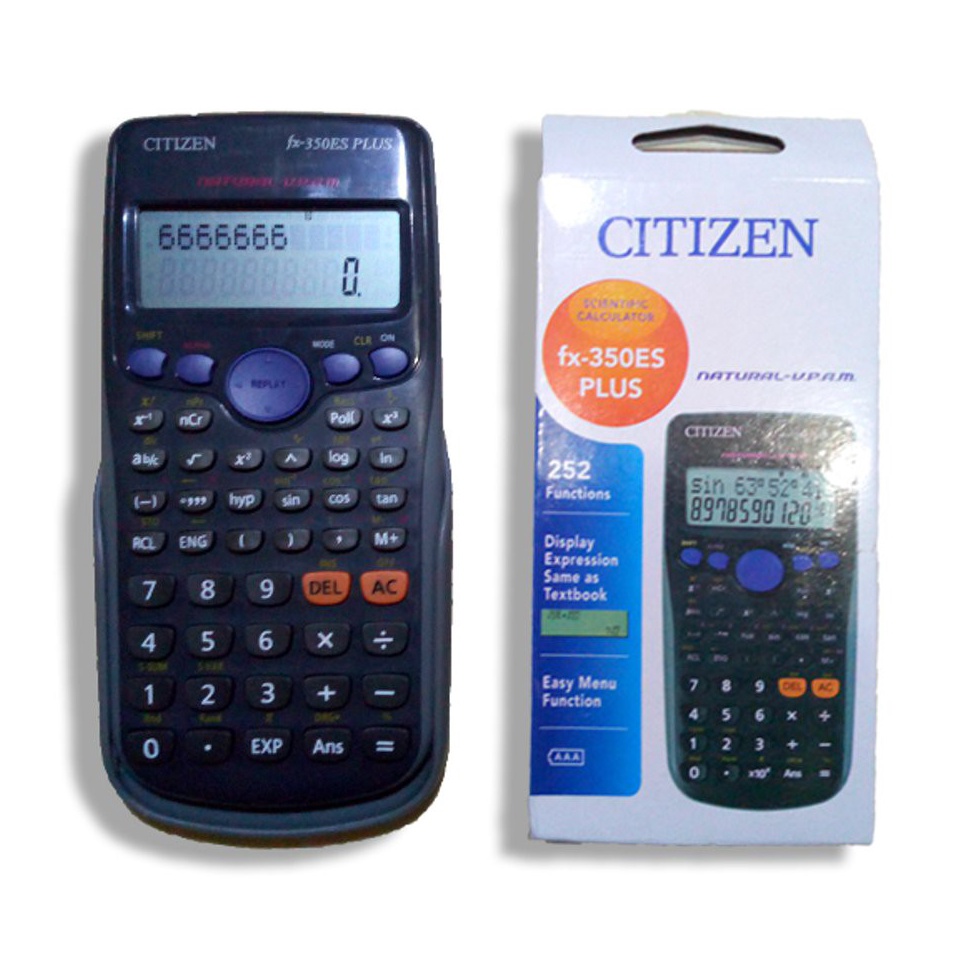 

Kalkulator Scientific Citizen FX35ES PLUS Komplit 252 functions Calculator AAA Battery ART Z4N4