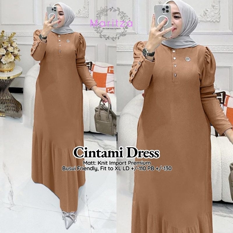 CINTAMI DRESS BY MARITZA MAT KNIT IMPOR PREMIUM BUSUI FRIENDLY SIZE JUMBO