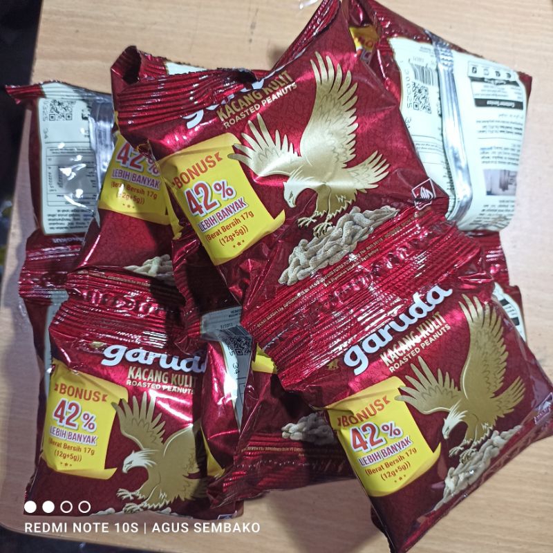 1 rcg snack kacang kulit garuda - dua kelinci 10 bks x 13 gram