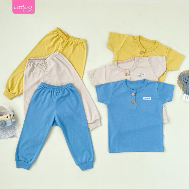 Setelan Baju Pendek + Celana Panjang Bayi Laki Laki 3 pcs Little Queen