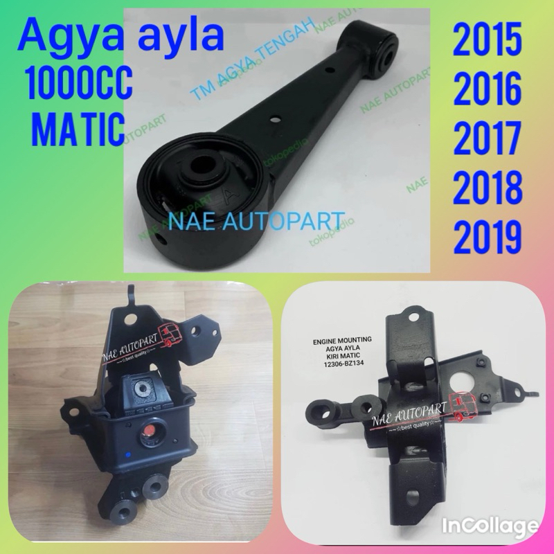 3 pcs ENGINE MOUNTING SET AGYA AYLA 1000CC 2015 2016 2017 2018 2019 MATIC KANAN KIRI BELAKANG