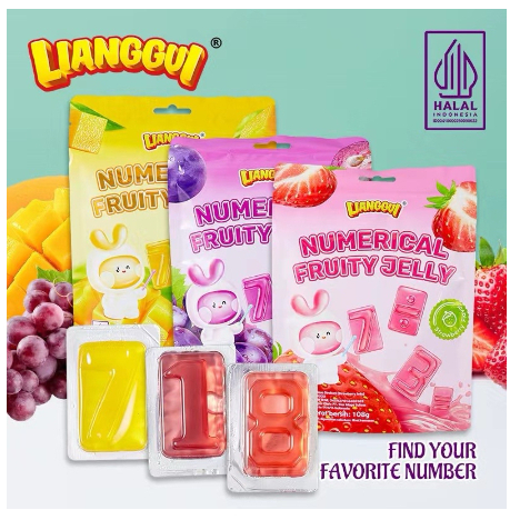 

[Halal] Jelly Agar Rasa Anggur Mangga Strawbery / Lianggui Numerical Fruity Jelly 108g