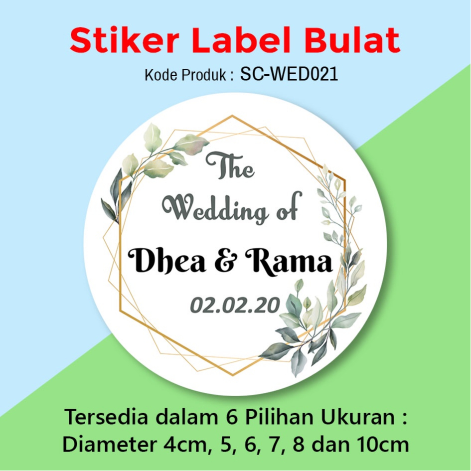 

STIKER LABEL BOX SOUVENIR PERNIKAHAN WEDDING SAVE THE DATE DAUN DAUNAN