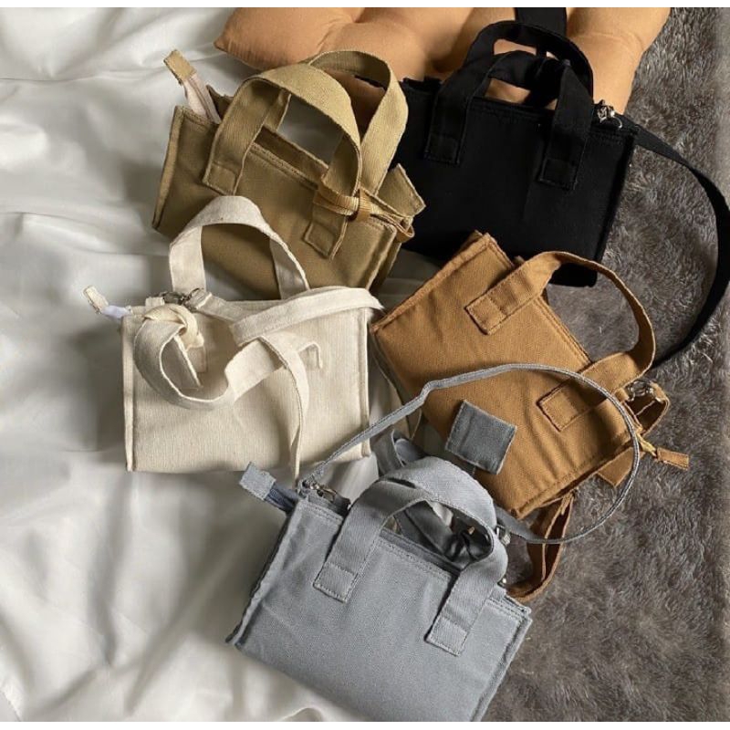 Tas slempang sling bag wanita korean sling bag kanvas unisex