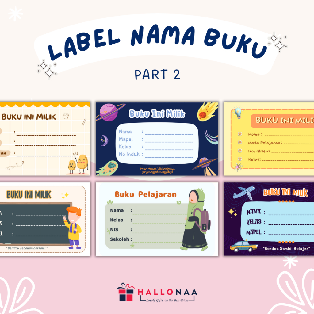 

[10 PCS] PART 2 - STIKER LABEL NAMA | LABEL BUKU | LABEL MATA PELAJARAN - HALLONAASTORE