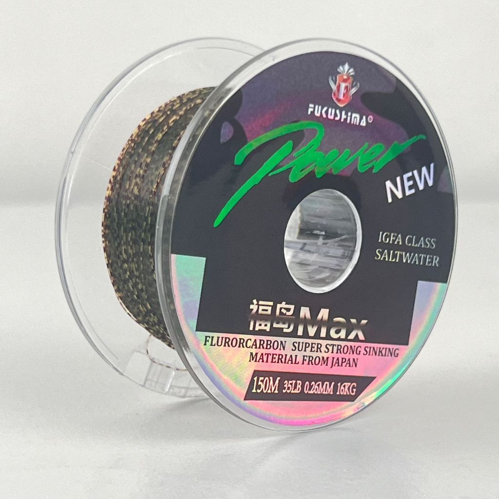 Senar Pancing Hijau Bintik 150 Meter Fluorocarbon Fukushima Power Max