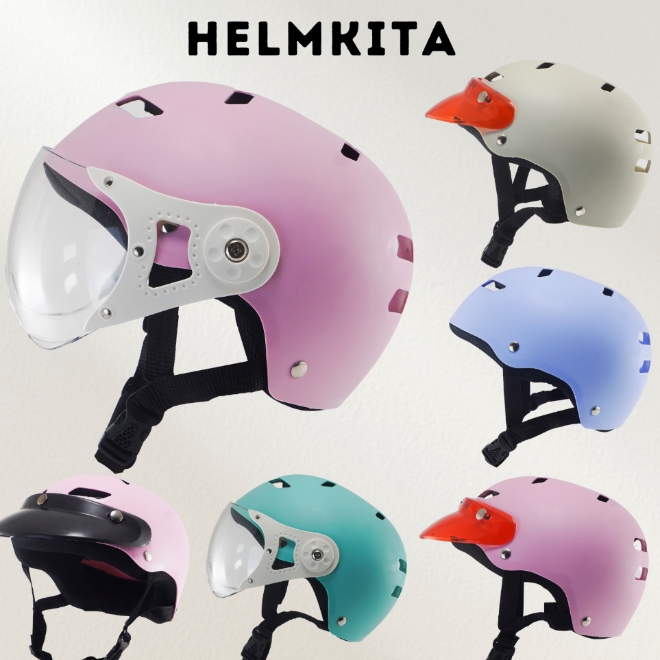 Terlaris  Helm Sepeda Listrik Wanita Dewasa Warna pastel