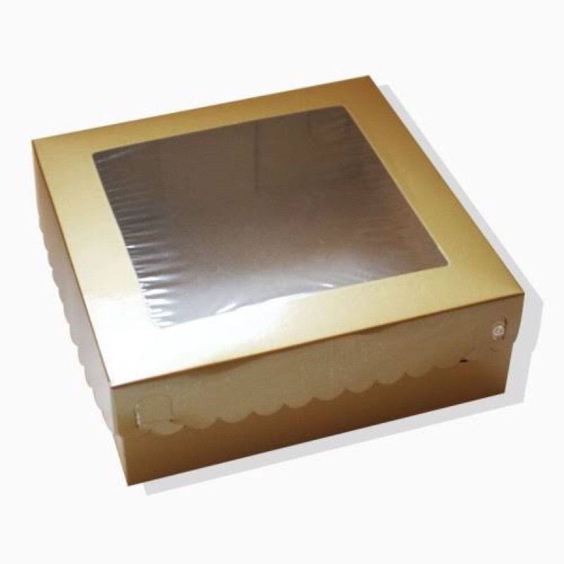 Box dus kotak packaging kue emas gold 22x22x7cm (1pack 10pc)