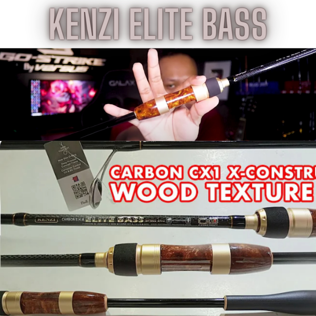 Joran Pancing Kenzi Elite Bass Reel Seat Kayu Material Carbon