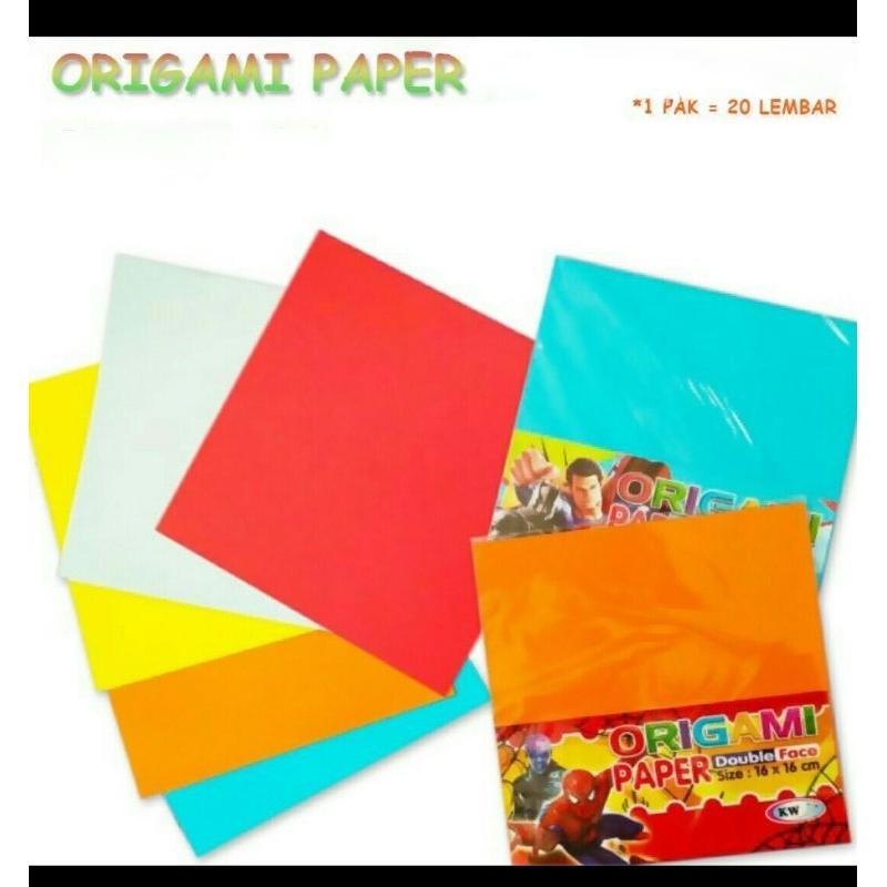 

Kertas lipat origami 20x20cm 25pcs warna 2 sisi