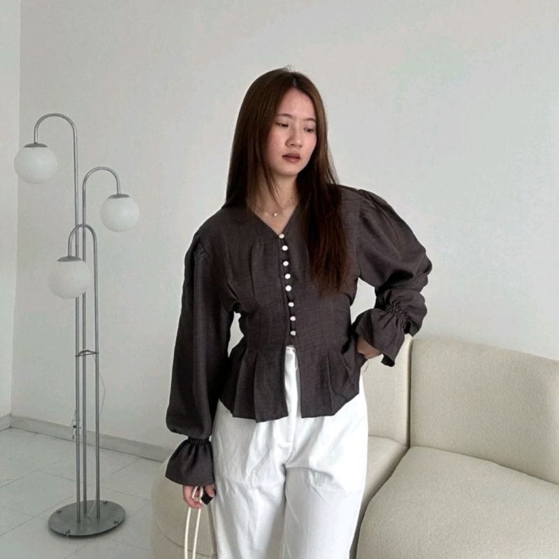 BORA TOP ATASAN CROP KONDANGAN MODEL KEBAYA MODERN POLOS BAJU SEMI KEBAYA LUCU KOREAN STYLE BLOUSE W