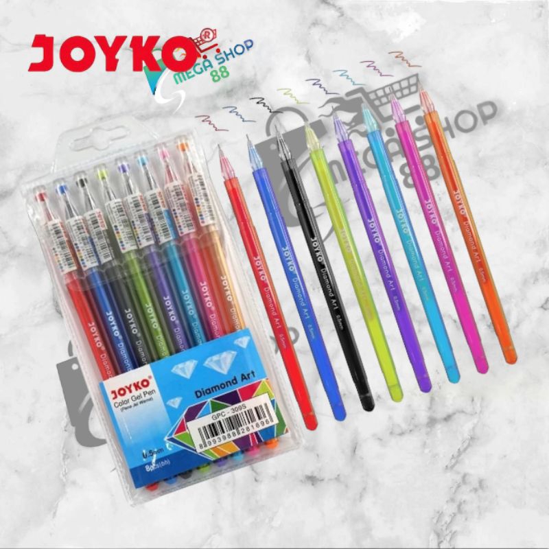 

Color Gel Pen Joyko 8 Warna 0,5 mm | @1Pack=8Pcs