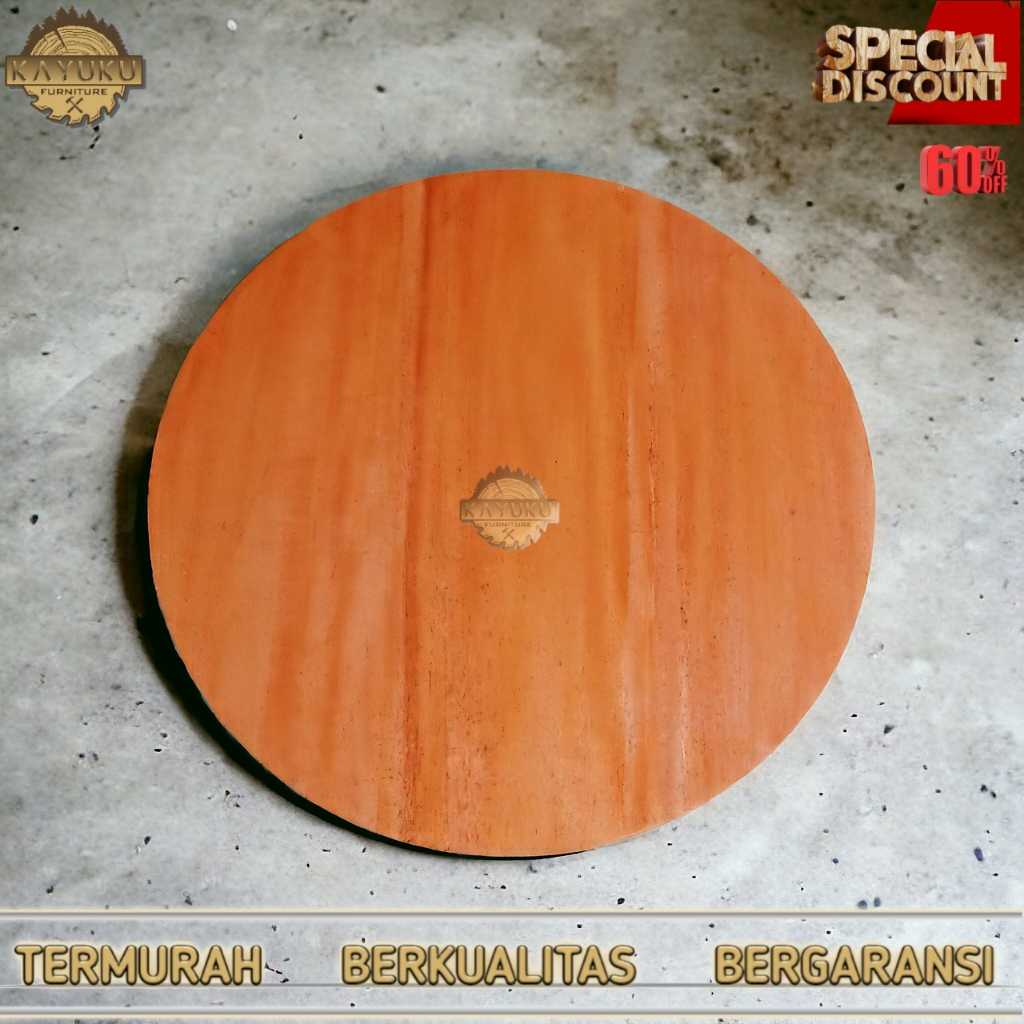 TERMURAH Papan kayu bulat DM 80*2cm daun meja, meja bulat