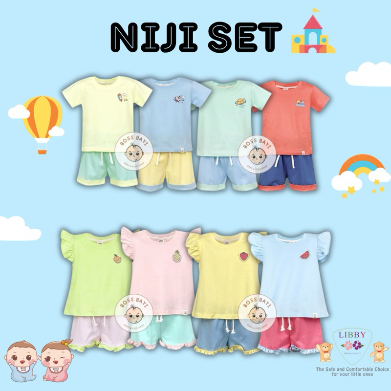 LIBBY - NIJI SET Boy/Girl - Setelan Pendek Anak Laki-Laki/Perempuan