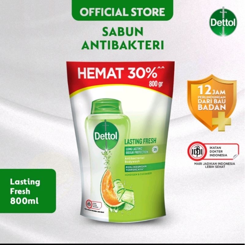 Dettol Body Wash Lasting Fresh Refill - 800ml