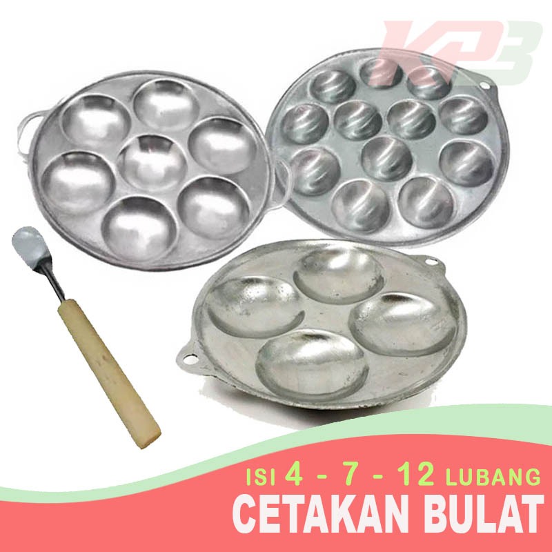 Cetakan isi 4 bulatan, 7 dan 12 Lubang Kue Cubit Martabak Mini Telur Puyuh Takoyaki Wajan Bulat Anti
