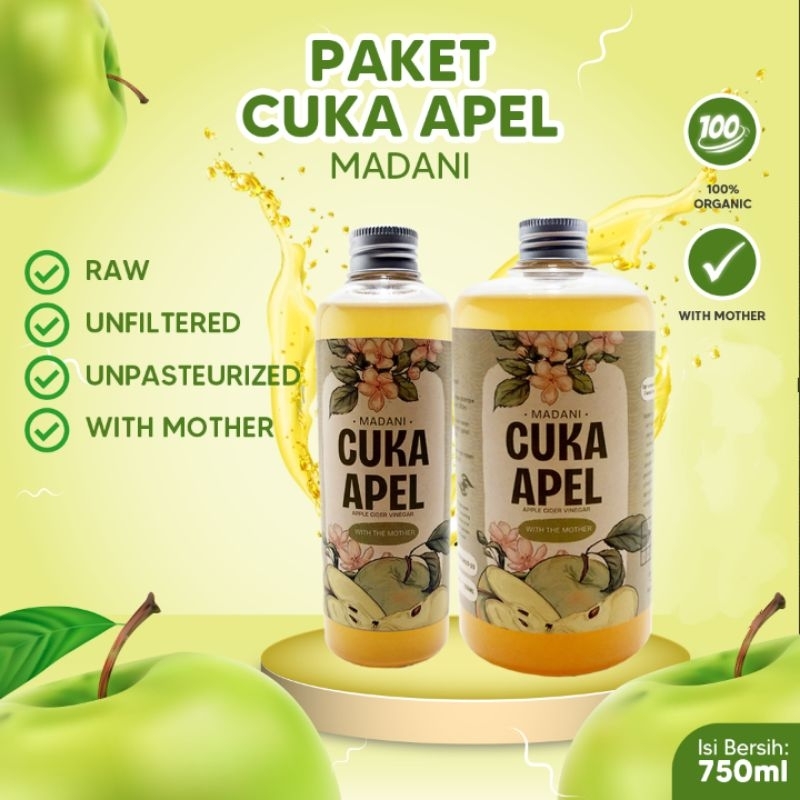 CUKA APEL 750ML - CUKA APEL ORIGINAL - APPLE CIDER VINEGAR - APEL MALANG - CUKA APEL WITH MOTHER - CUKA APEL KESEHATAN  - CUKA APEL TERMURAH