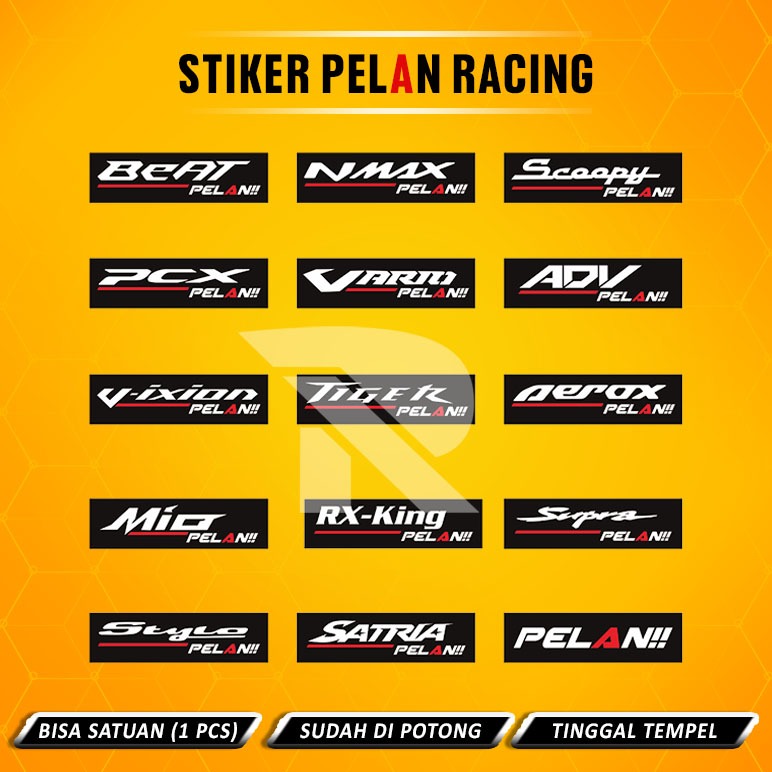 [1PCS] Stiker Viral Pelan Racing - Sticker Motor Beat Vario Scoopy N Max Setiker Vixion Tiger