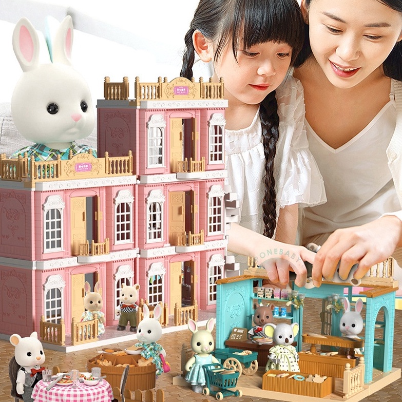 INSTAN CUTE Koala Diary Sylvanian Doll House Miniature Dollhouse Girls Toys Mainan Kado Rumah Boneka