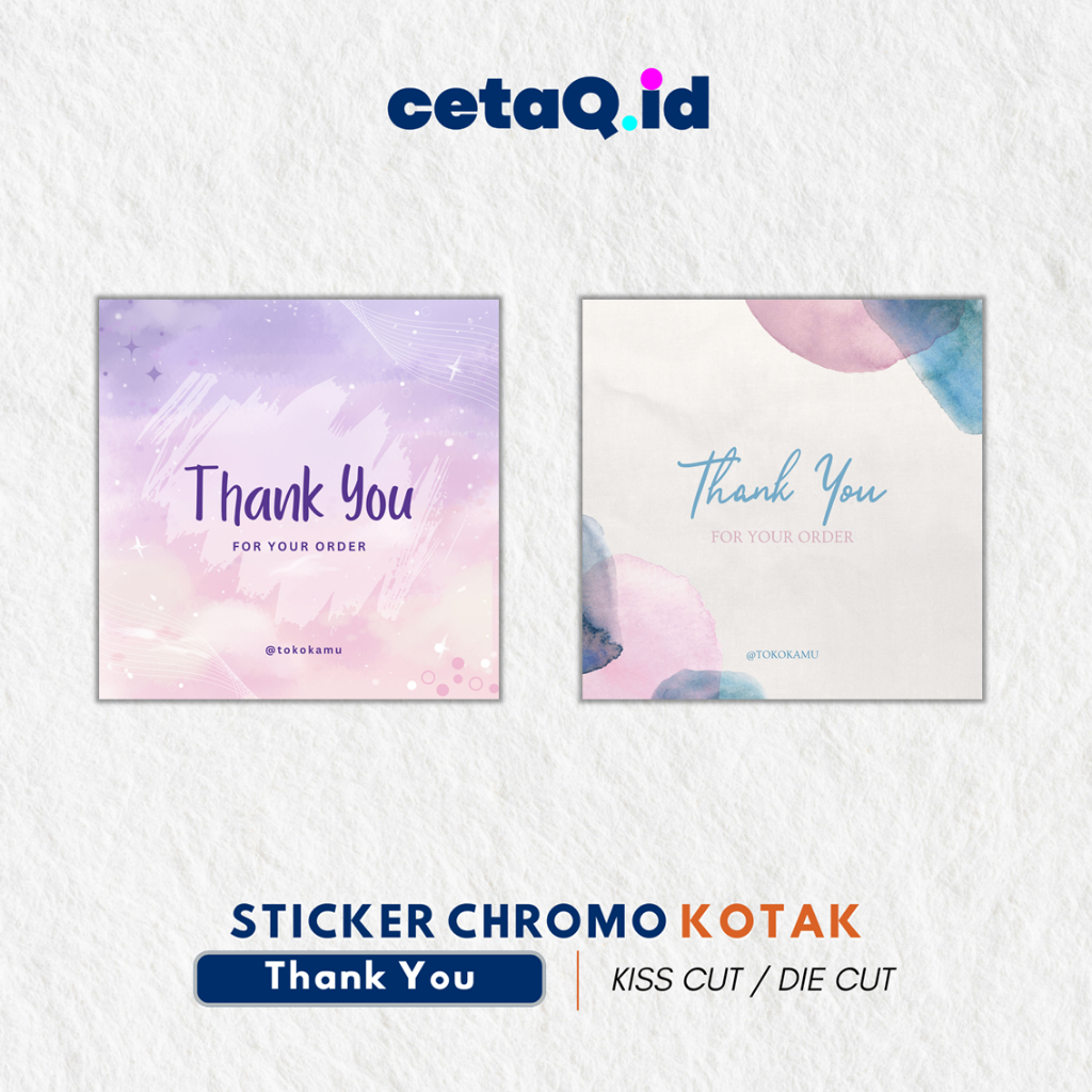 

Sticker Thank You Custom [KOTAK - STICKER CHROMO - CUTTING KISS CUT] Sticker Thank You Aesthetic / Stiker Thank You / Sticker Bulat / Stiker Label Makanan / Sticker Chromo A3 / Cetak Sticker Makanan / Cetak Label Makanan Bulat Custom / Stiker Label Custom