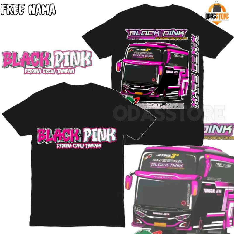 Bisa cod Baju Kaos Anak Bus Black Pink Bus Mania Pakaian Baju Anak Bus Telolet