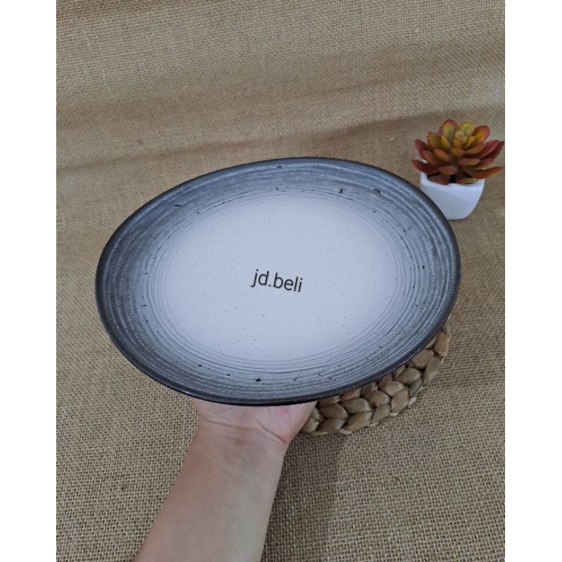 piring ceper/piring saji/piring makan motif/piring motif gradasi batu alam/piring unik/piring makan/