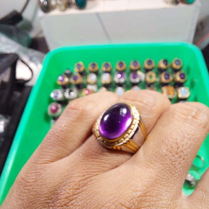 Cincin Batu Kecubung Asli