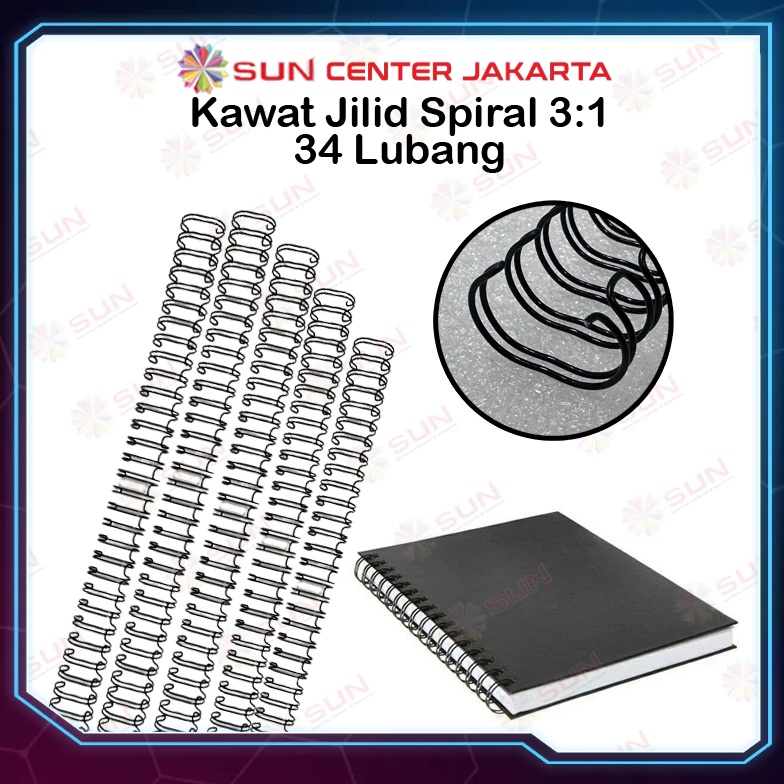 

Spiral Kawat Ring Kawat Jilid Spiral 31 34 Lubang Warna Hitam Putih ART D3Y6