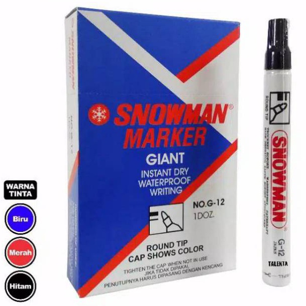 

SPIDOL SNOWMAN PERMANENT MARKER G12 G12 1 Lusin ART S9C3