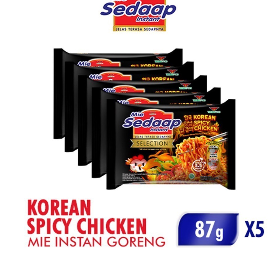 

ORIGINAL Sedaap Mie Instan Korean Spicy Chicken Bag 87 gr x5