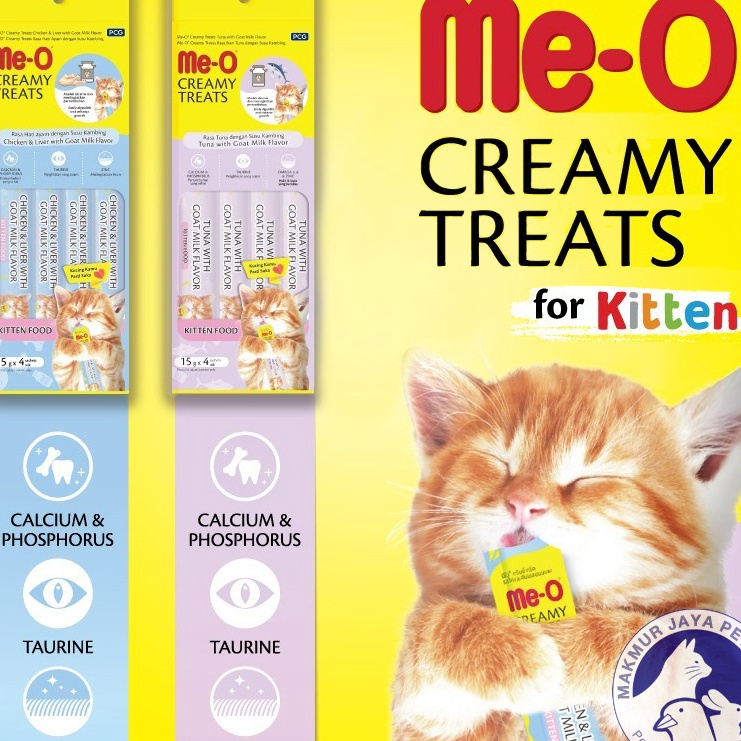 Terbaru MeO MeO Creamy Treats KITTEN Snack Kucing isi 4 pcs  15gr x 4