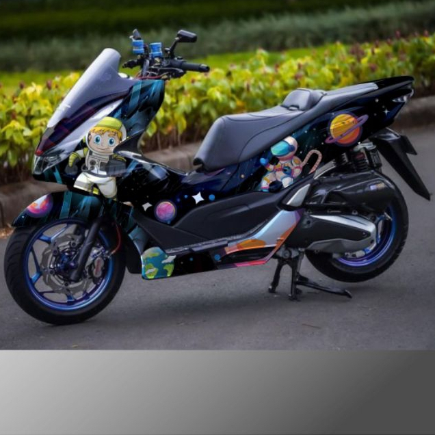 Decal Stiker Motor Honda PCX 150/160 cc Full Body Sticker Motif Design Astronot Boys