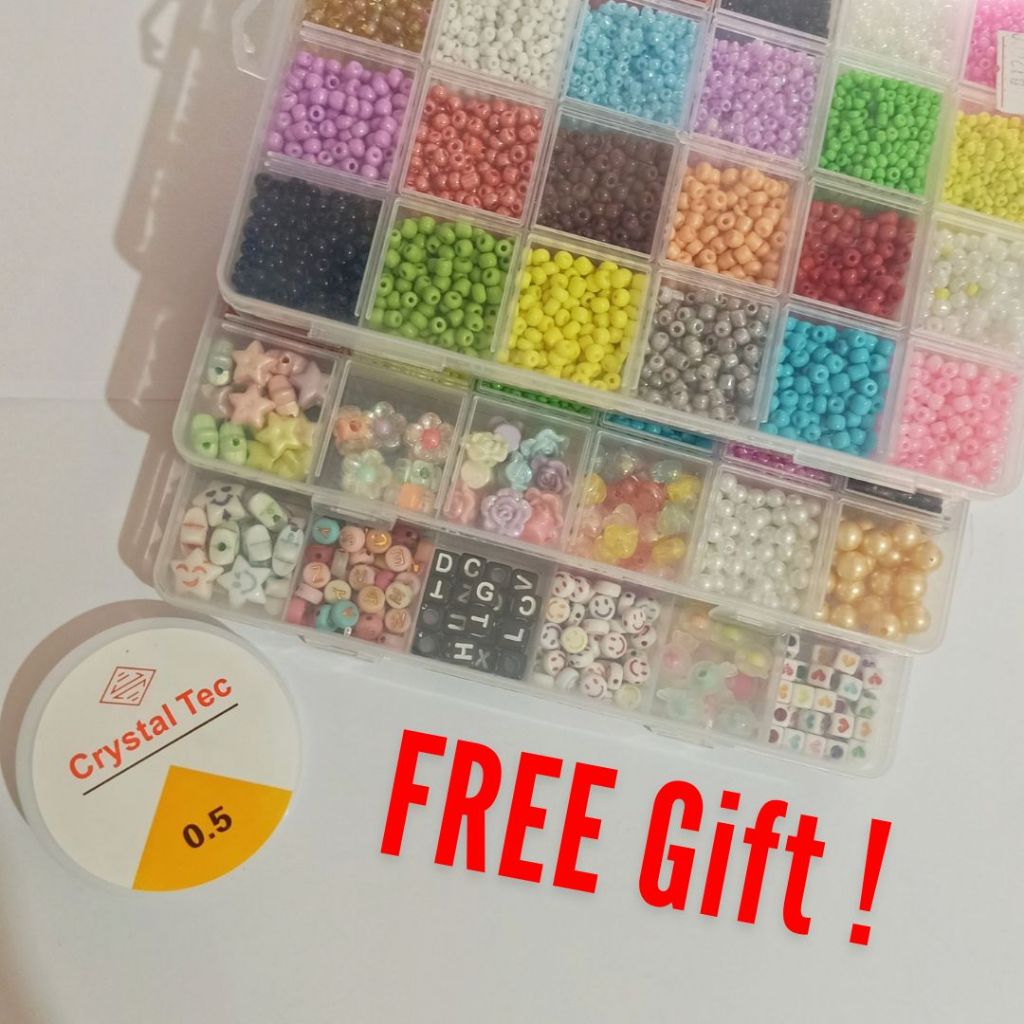 Manik manik Pasir 1 Box lengkap / Paket Manik Manik DIY / Set Manik Manik 1 Box isi 24