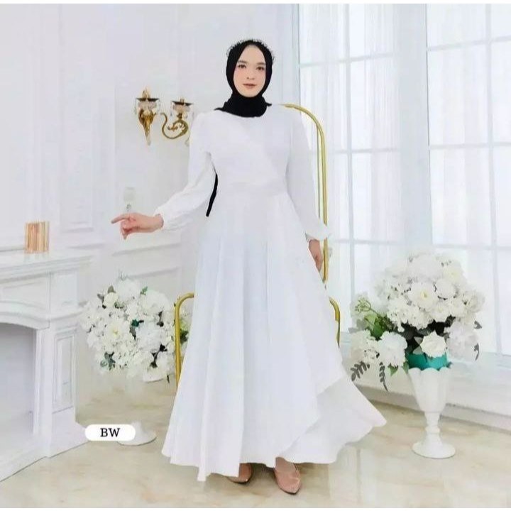 Salma Dress/Baju Lebaran Couple/Baju Muslim Wanita Terbaru 2024 Kekinian/Dress Kondangan/Fashion Mus