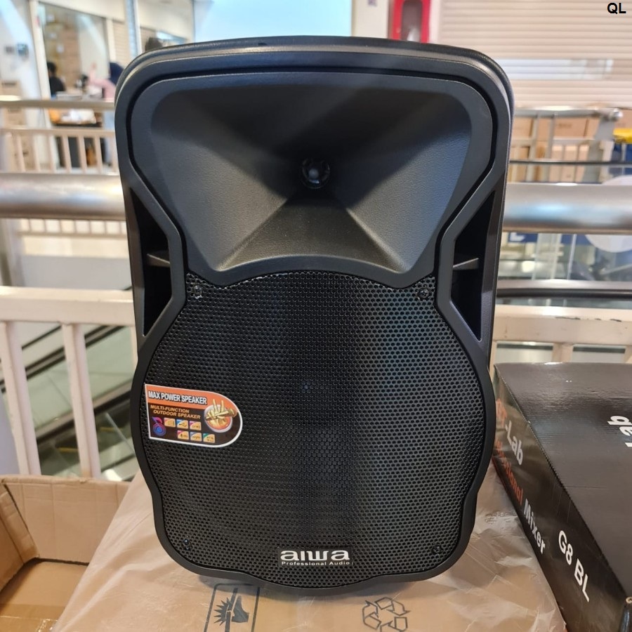 Speaker Portable Aiwa 12 inch isi 2 mic wirelles Aw12 PROMO