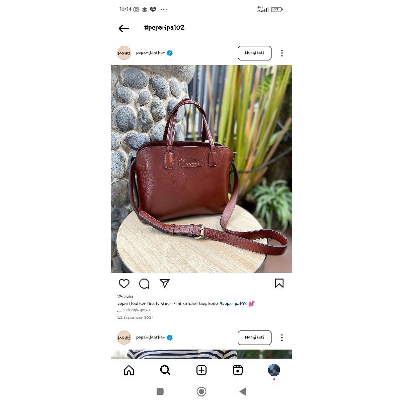 Tas kulit asli pepari bag