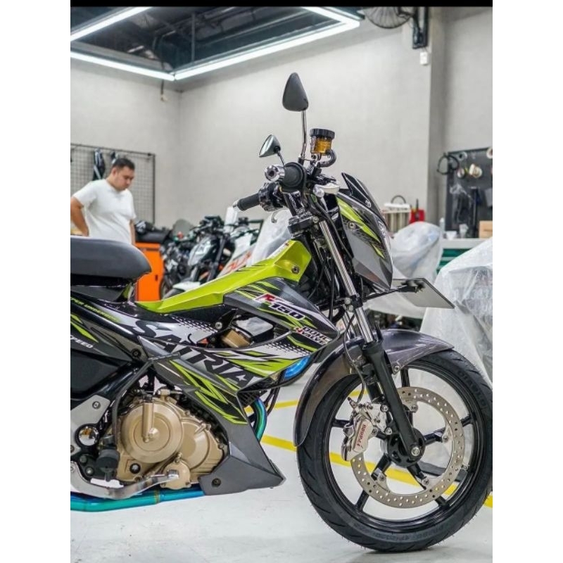 Striping Lis sticker standar ORI Suzuki satria f 2013 hijau hitam stiker satria fu hijau 2013