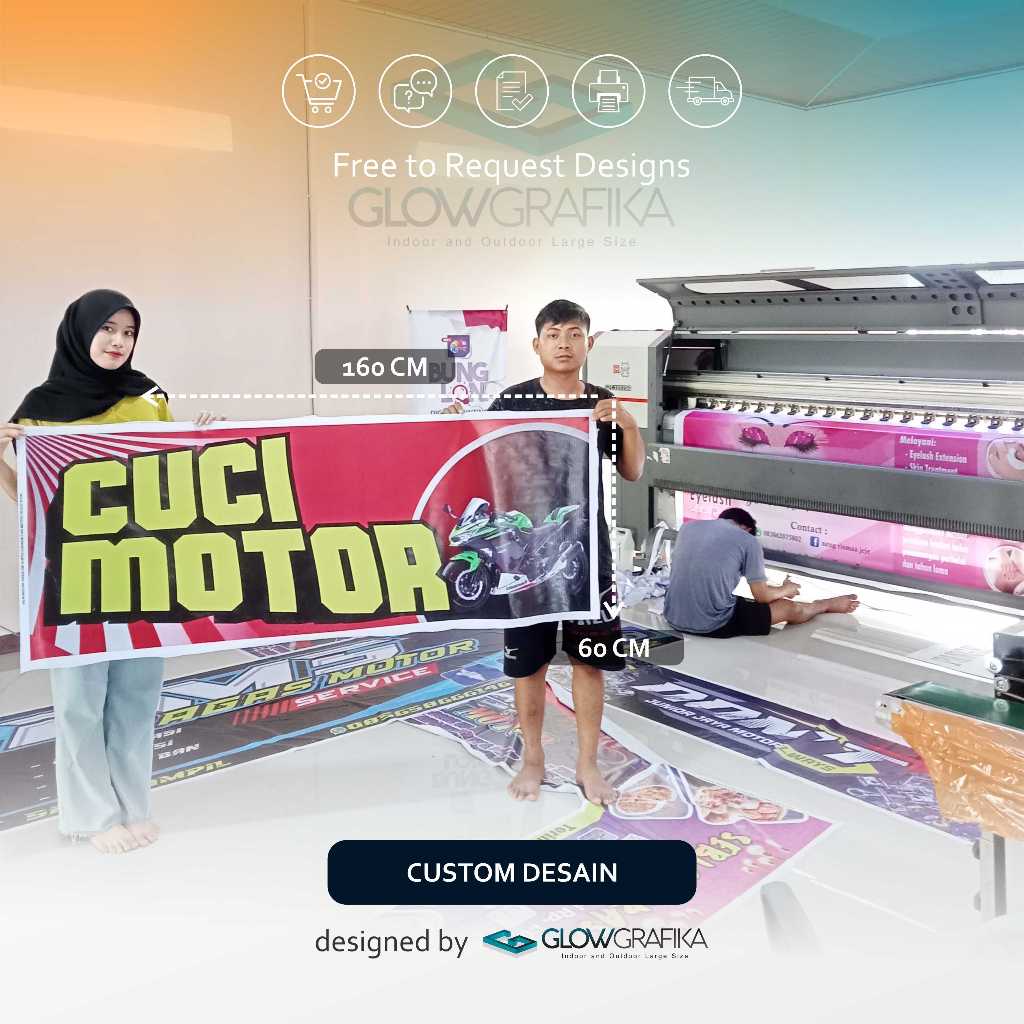 Banner Spanduk Cuci Motor Reques Desain A