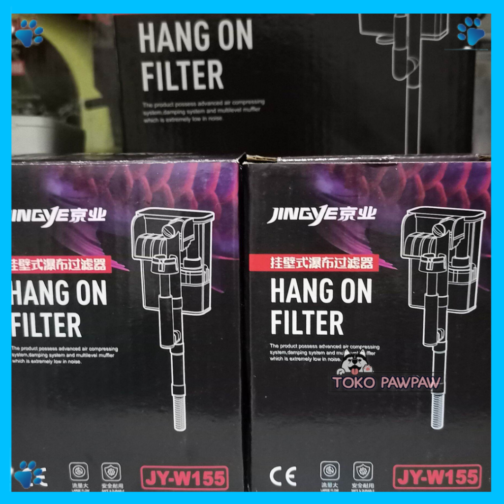 JINGYE HANG ON FILTER JY-W155, JY-W255, JY-W355 Filter Aquarium Aquascape Hang-On Filter Mesin Penya
