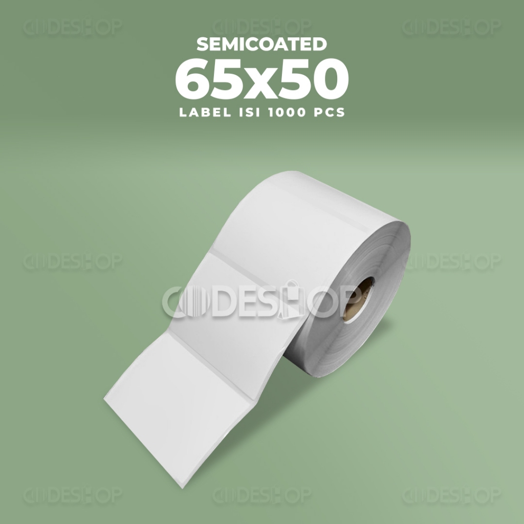 

Label Semicoated 65x50mm 65x50 Sticker Barcode 65 x 50 mm isi 1000 Pcs