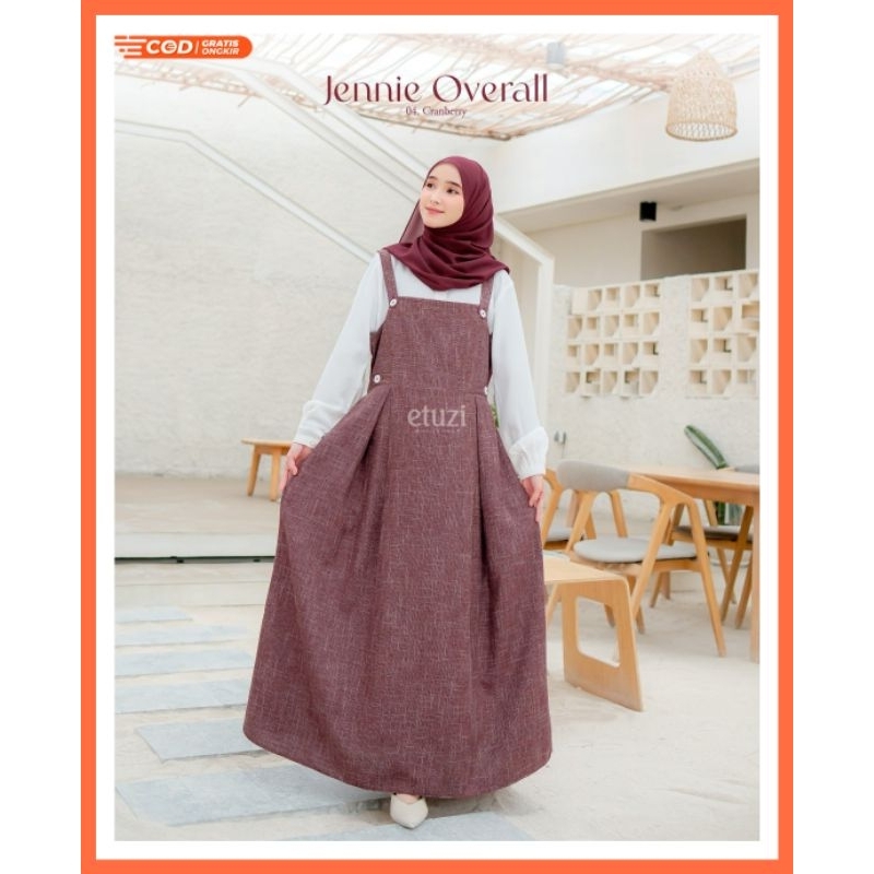 Gamis Remaja Katun Madinah Jennie Overall by Etuzi Look Korea