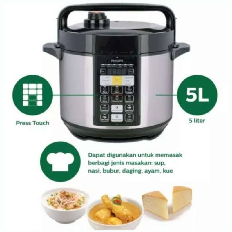 PHILIPS HD 2136 / 65 HD2136 /65 2136/65 HD2136/65 ELECTRIC PRESSURE SLOW MULTI COOKER GARANSI PANCI 